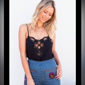 Spell love lace cami, black, L